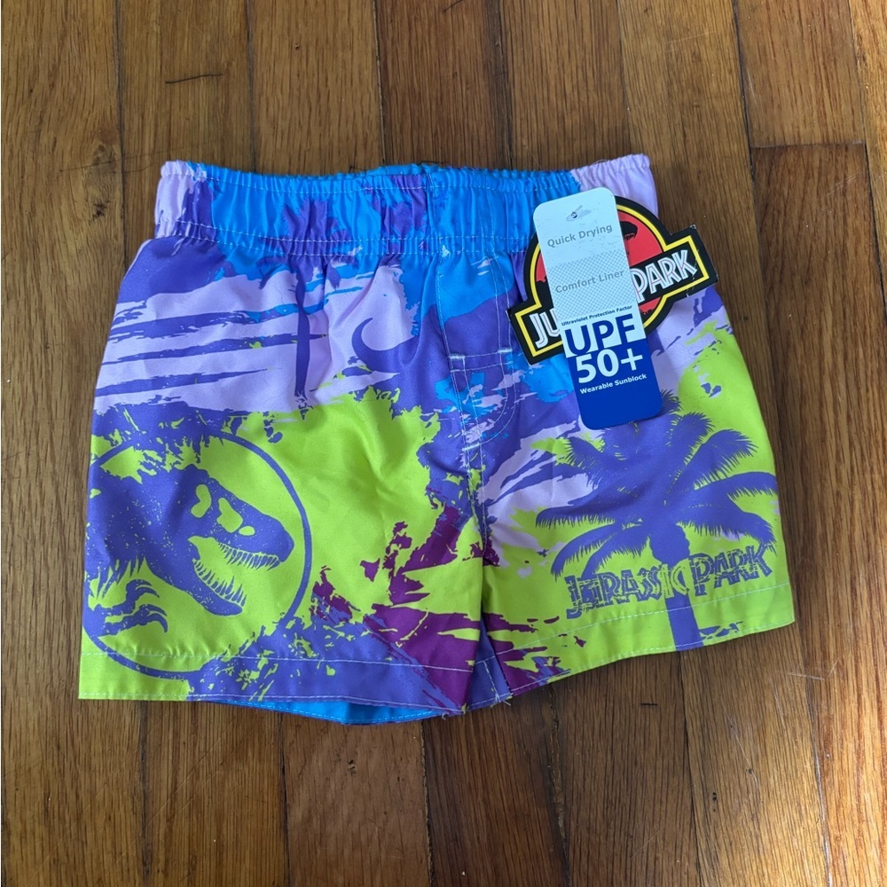 NWT Baby Boy Swim Trunks Lined 12-18 months UPF 50+ Jurassic Park